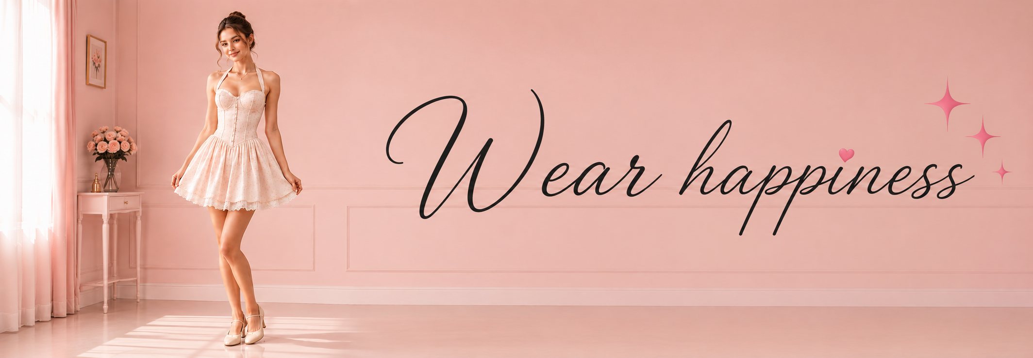 Pink Blossom Corset Mini Dress